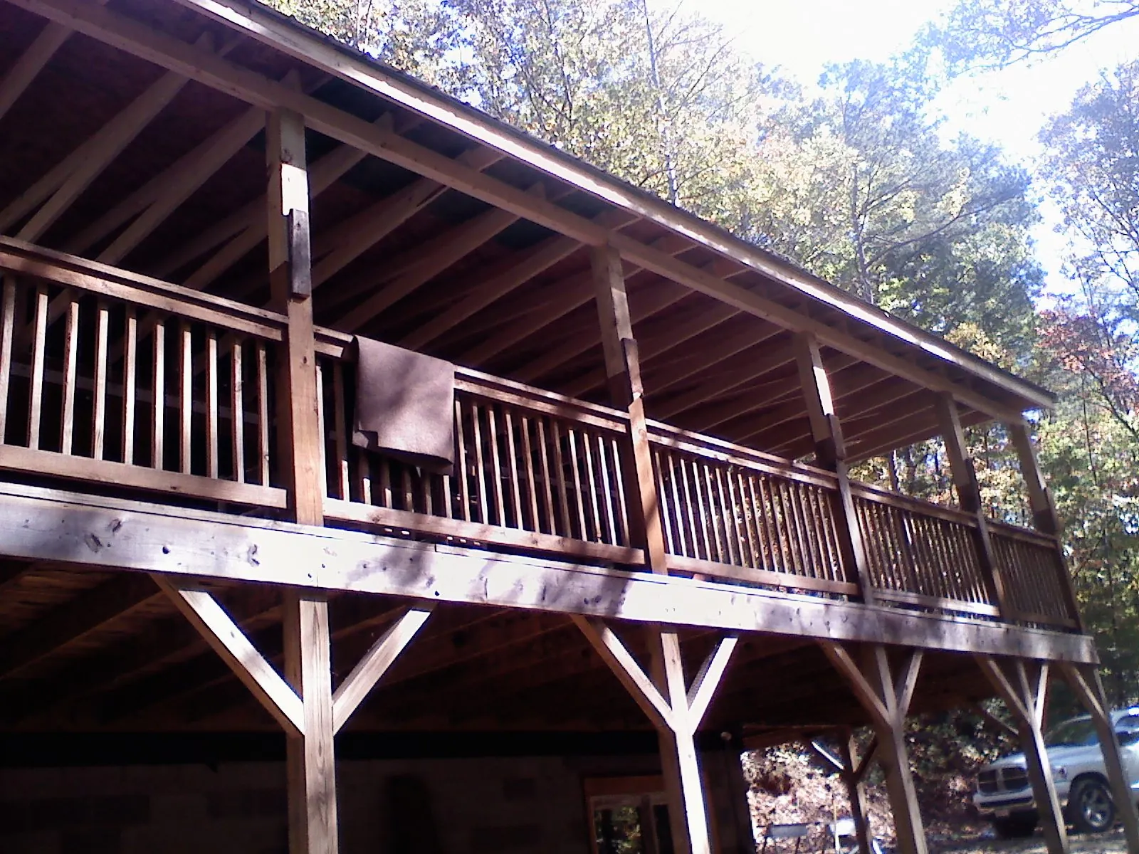 Timber framing under a new elevated porch and deck — Roof Leak Repair in Westerly by Roofing Brothers